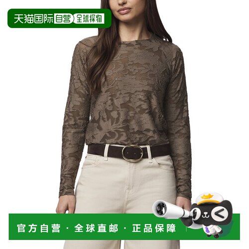 自营splendidSplenid Cecelia花卉t恤-棕色 美国奥莱直发