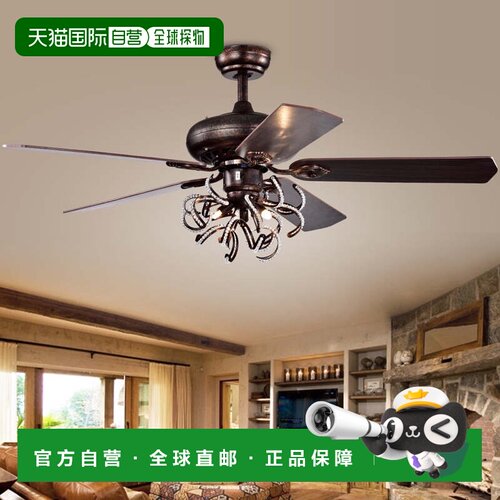 自营safaviehSensa 3 灯 52 英寸吊扇 - 质朴棕色 美国奥莱直发