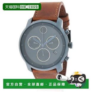 Chronograph Leather Mens Watch 美国 自营Movado brown Bold