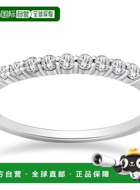 自营 pompeii31/4 克拉实验室制造钻石婚礼可叠戴戒指 14K 白金 -