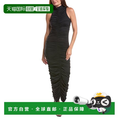 自营susana monaco Carryover Gathered Mock Neck Midi Dress -