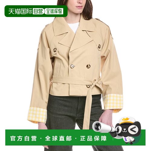 自营Line & Dot Alba Crop Trench Jacket - brown 美国奥莱直发