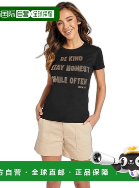 guessBe Kind 水钻 T 恤 - 黑色 【美国奥莱】直发纯白