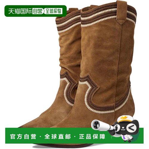 自营Women's Bernardo Fremont Western Boots Brown Suede Block