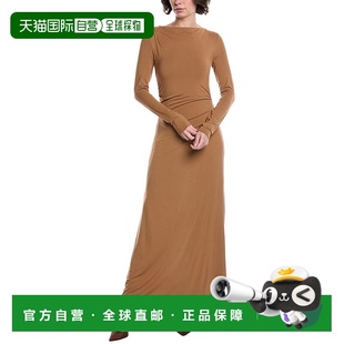 棕色 bone布骨卢卡不对称悬垂长裙 美国奥莱直发 自营rag