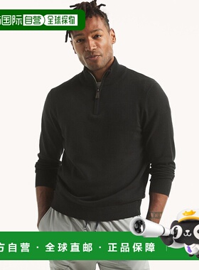 自营Nautica Mens Big & Tall Performance Quarter-Zip Sweater