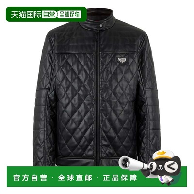自营philipp pleinEco Leather Padded Jacket - black 美国奥莱
