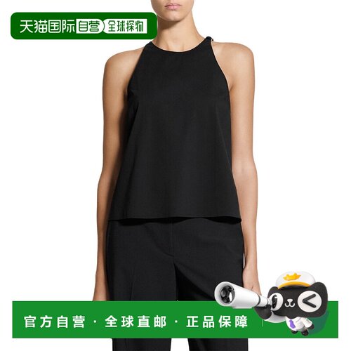 自营theory理论羊毛混纺贝壳-黑色 美国奥莱直发上衣女装