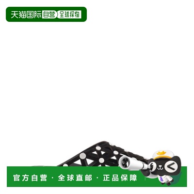 自营ashOpen Lattice Leather Studded Mules - black 美国奥莱直