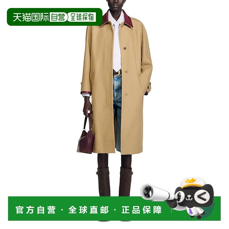 1h可退 【美国直邮】sandro 女士 皮质外套皮衣