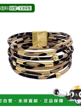 自营 adornia14k 镀金多股豹纹手镯 - 棕色 美国奥莱直发