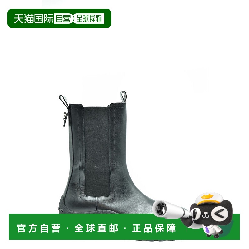 自营dsquared2Black Leather Ankle Boots - grey 美国奥莱直发