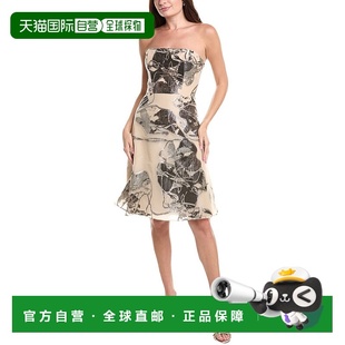 棕色 自营 Coupe鸡尾酒会连衣裙 Ruiz无肩带Fil 美国奥莱直 Rene