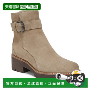 自营Naturalizer Dasha Boots Oatmeal Leather Ankle Strap Boot