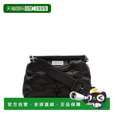 自营maison margiela带软垫的皮革单肩包，带宽可调节肩带-黑色