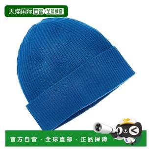 自营amicale cashmereAmicale羊绒翻边罗纹针织羊绒帽-蓝色 美国