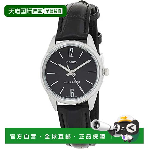 自营Casio Women’s Black Dial Analog Watch with Black Leathe