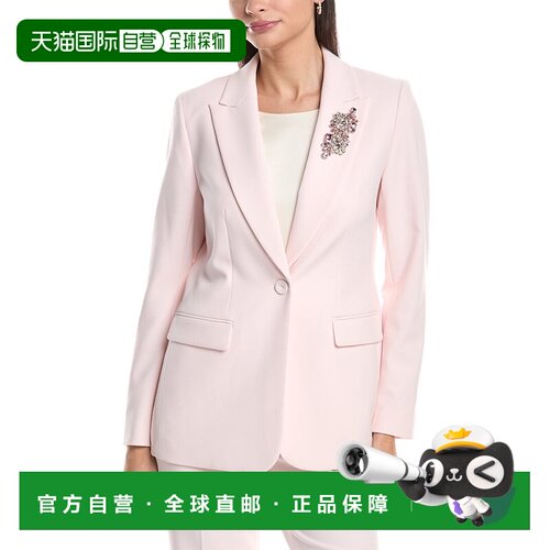 自营Anne Klein Embellished One Button Peak Lapel Jacket - pi