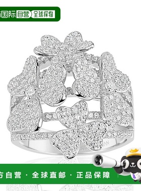 自营Suzy Levian 纯银立方氧化锆多花戒指 - 白色 美国奥莱直发