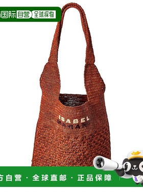 自营 Isabel Marant Praia中号拉菲亚手提包-橙色 美国奥莱直发