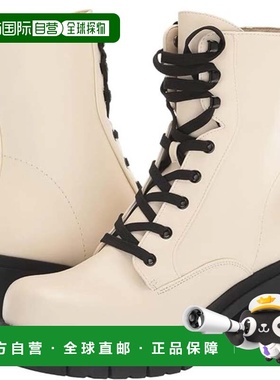 自营Nine West Juna Women's Off-White Leather Round Toe Comba