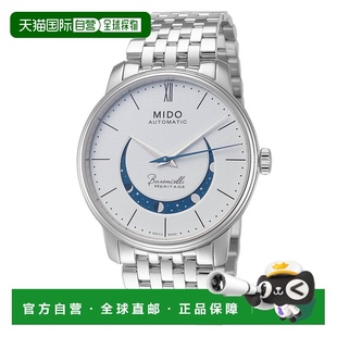 自营 Mido Smiling Moon男式39毫米自动手表-银色 美国奥莱直发