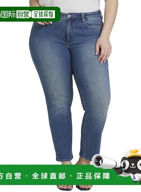 自营 NYDJ Plus Sheri Clean Horizo​​n 九分牛仔裤 - 蓝色 美国