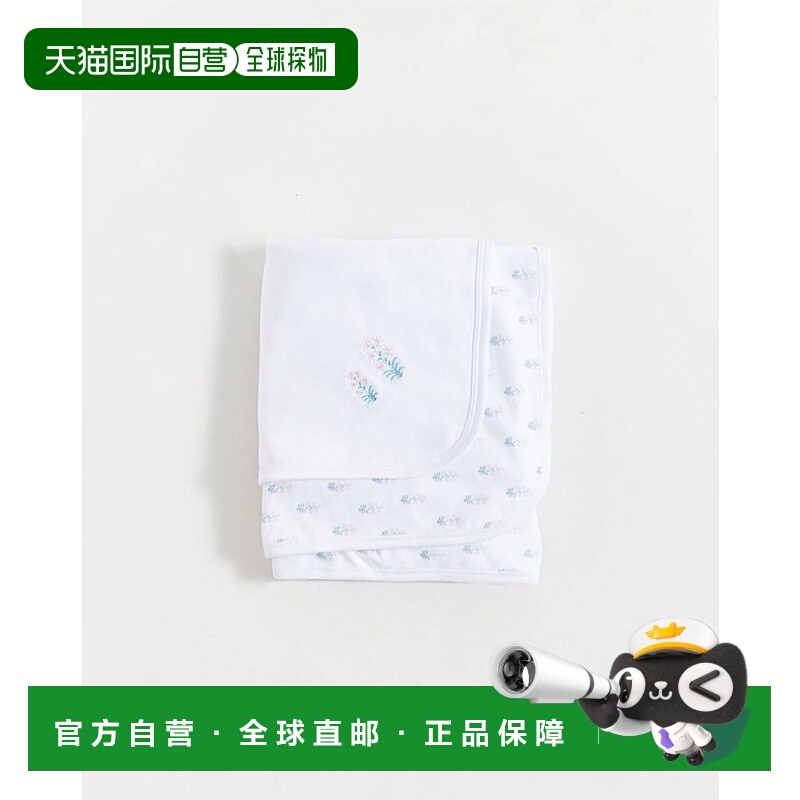 自营babycottonsBaby Block Receiving Blanket In White - white