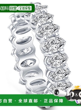 自营 pompeii34 克拉 T.W. 榄尖形切割天然钻石永恒结婚戒指 白金