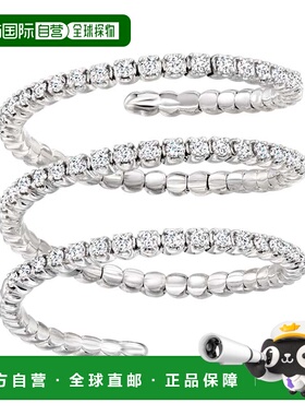 自营Ross-Simons Diamond Flexible Wrap Ring in Sterling Silve