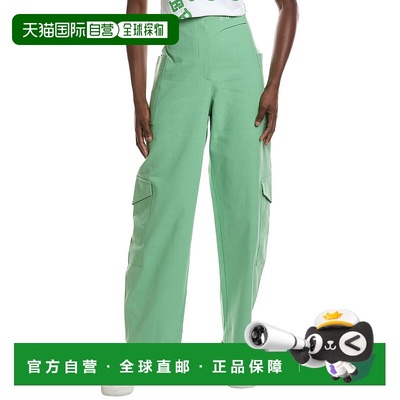 自营GANNI Suiting Pant - green 美国奥莱直发休闲裤阔腿裤