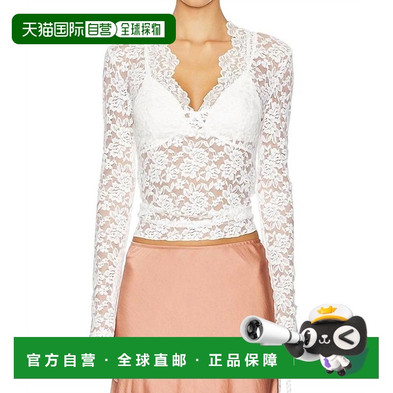 自营free people象牙色全天候蕾丝长袖上衣 美国奥莱直发