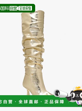 自营michael korsAmali裂纹金属靴-淡金色 美国奥莱直发厚底