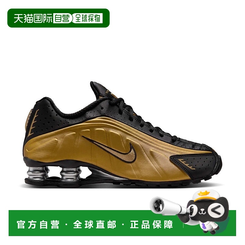自营WOMENS NIKE SHOX R4-BLACK/METALLIC GOLD-AR3565-005 美国