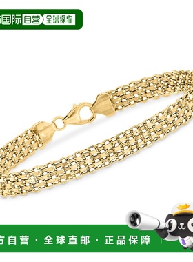 自营 Ross-Simons 意大利 18kt 黄金 Bismark-Link 手链 - 7 英寸