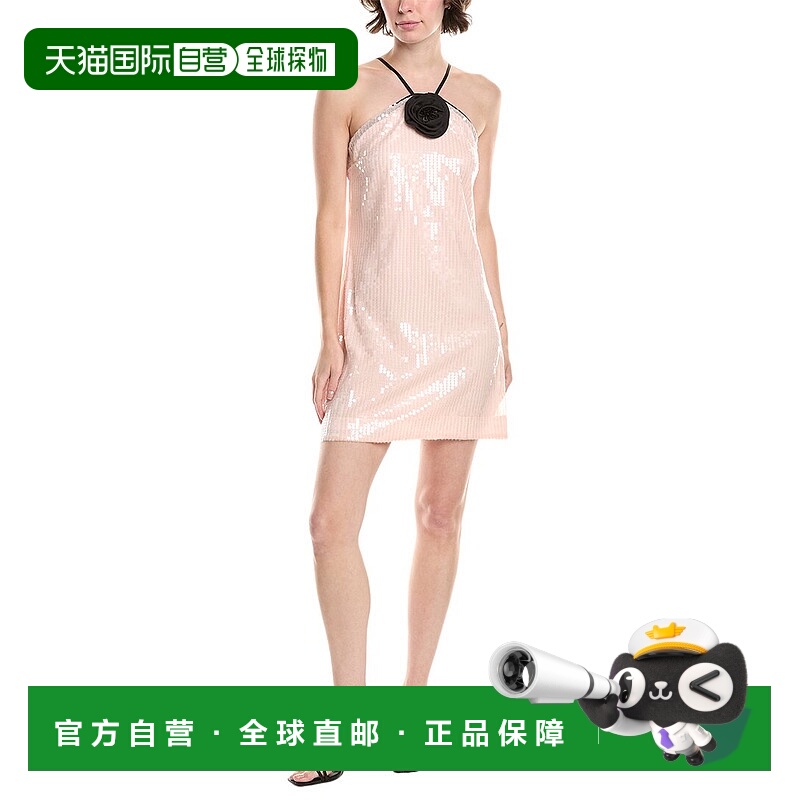 自营 endless rose无尽玫瑰亮片迷你连衣裙-粉红色 美国奥莱直发