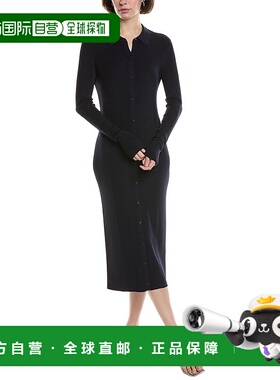 自营 rag & bone碎布和骨头Pacey纽扣迷笛连衣裙-蓝色 美国奥莱直