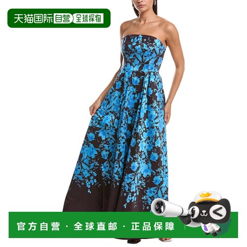 自营Milly Winona Flower Strapless Maxi Dress - blue 美国奥莱