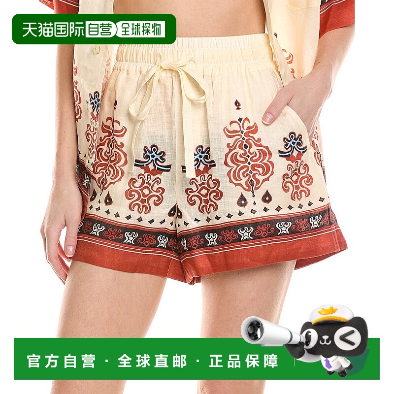 自营 a.l.c.A.L.C Emmett 亚麻短裤 - 白色 美国奥莱直发