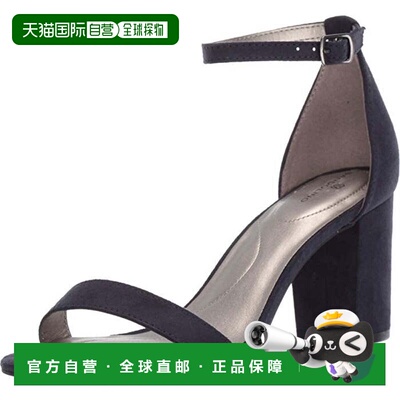 自营 Bandolino Armory女式凉鞋蓝色绒面革脚踝带块鞋跟JOBB310-
