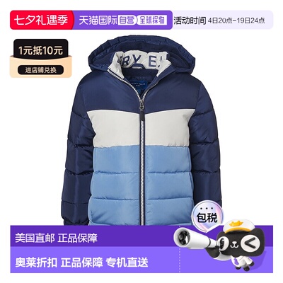 自营Perry Ellis Colorblocked Puffer Jacket - blue 美国奥莱直