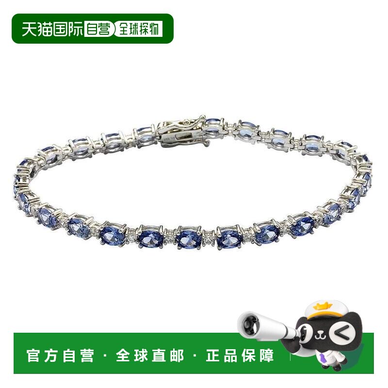 自营Suzy Levian 纯银椭圆形切割蓝宝石网球手链 - 蓝色 美国奥莱图片