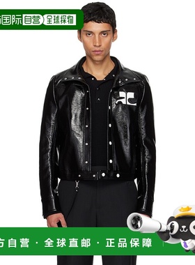 1h可退 香港直邮潮奢 Courreges 男士 黑色 Reedition 系列夹克 P