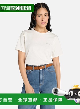自营 timberland女式刺绣标志短袖T恤-复古白色 美国奥莱直发