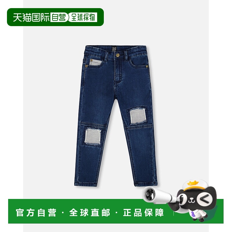 自营deux par deuxFrench Terry Blue Denim Pants with Contrast