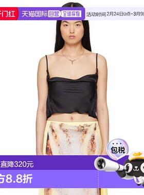 1h可退 香港直邮潮奢 Y PROJECT 女士 黑色钩眼扣吊带背心 102TO0