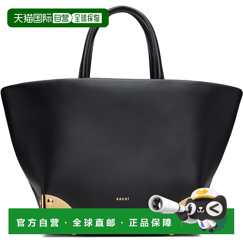 香港直邮潮奢 Sacai 女士 黑色小号 Corner Metal 托特包 S12901