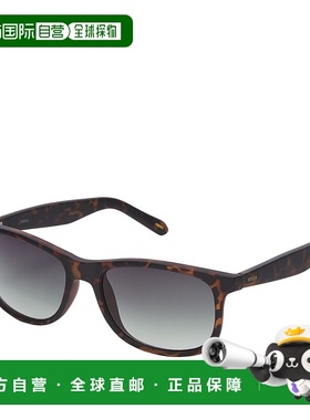 自营 Fossil 男士方形太阳镜 - 黑色 美国奥莱直发