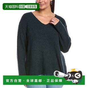 FISHER 美国奥莱直发长袖 Plus 蓝色 V领羊绒混纺毛衣 自营EILEEN