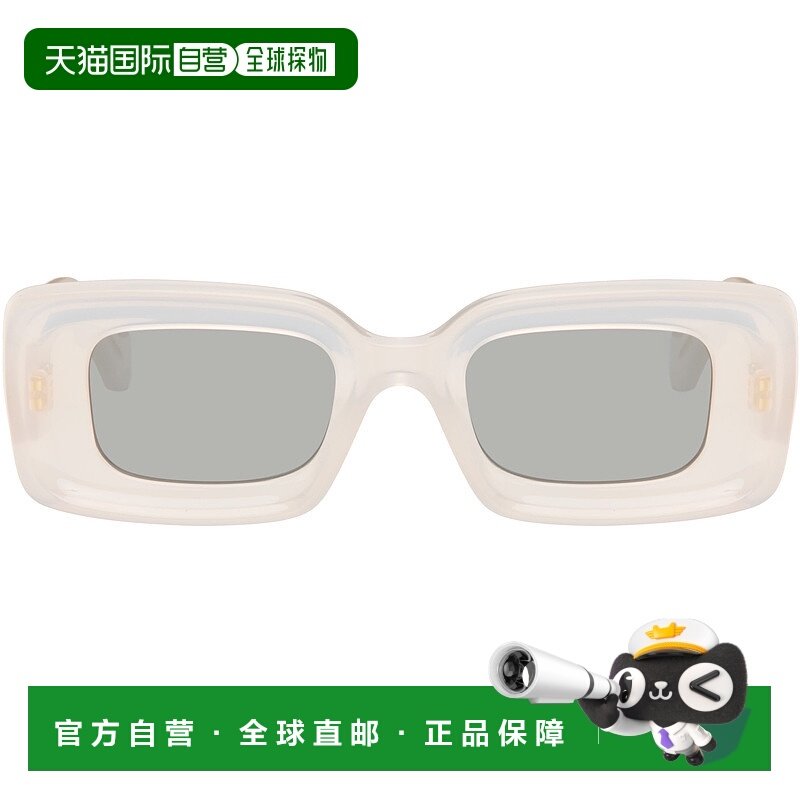 1h可退 香港直邮潮奢 LOEWE 罗意威 女士 白色太阳镜 LW40101IW46